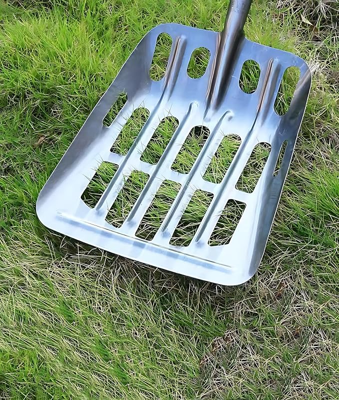 Gardening Grain Shovel, Manganese Steel Farm Sieve Shovel, Spade Collect Corn Cob with Mesh for Gardening Farm Tools