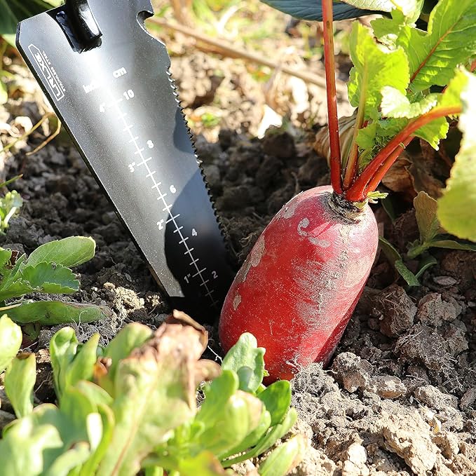 Gardening Shovel Tool,Heavy Duty Stainless Steel Garden Transplant Shovel,Root Cutter,All-Purpose Small Hand Shovel with Serrated Edge for Digging and Transplanting