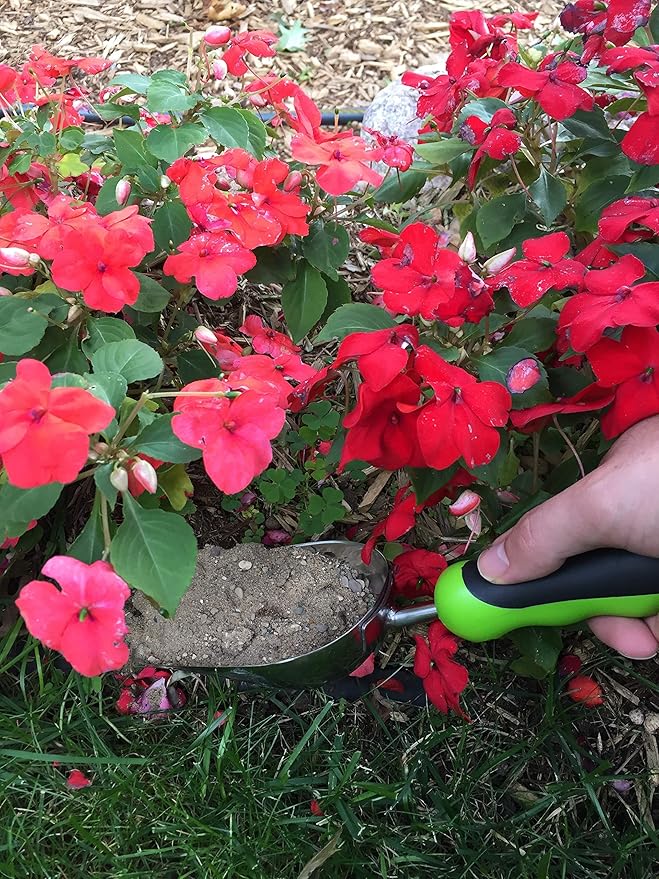 Garden Guru Super Strong Garden Scoop Trowel Shovel Transplanter - Stainless Steel - Rust Resistant - Ergonomic Grip - Perfect Hand Shovel for Gardening Transplanting and Digging (2 Pack)