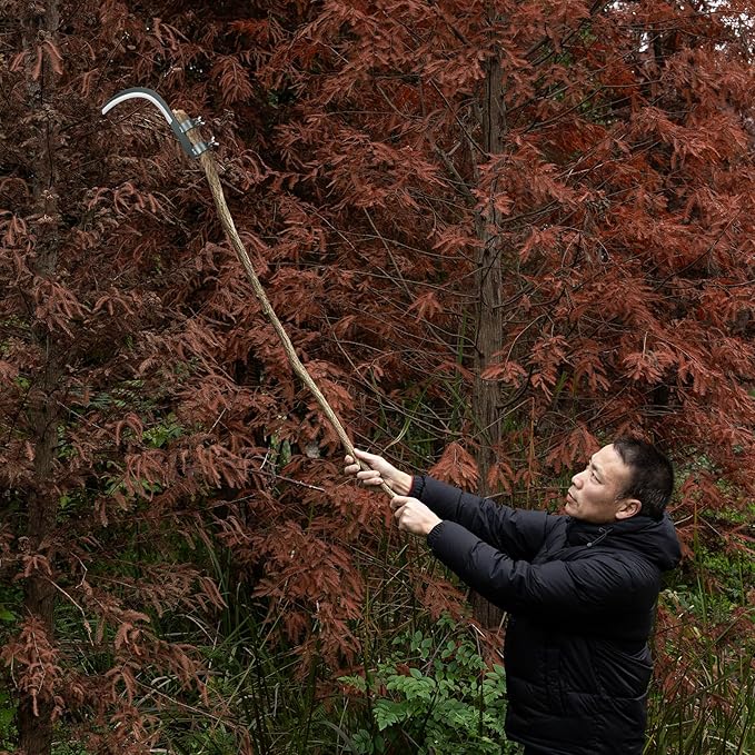 Steel Straw Sickle with Replaceable Wooden Handle Function, Manganese Steel Blade, Handheld Gardening Tools Multipurpose Gardening Weeding Grass Sickle and Farming Portable Safety Sickle