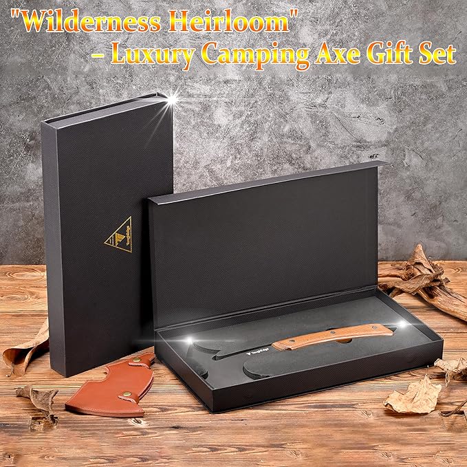 ToughEdgeTactical Tomahawk Axe Hatchet with Leather Sheath & Gift Box - Multi Functional Camping & Survival Outdoor Tool Gadgets