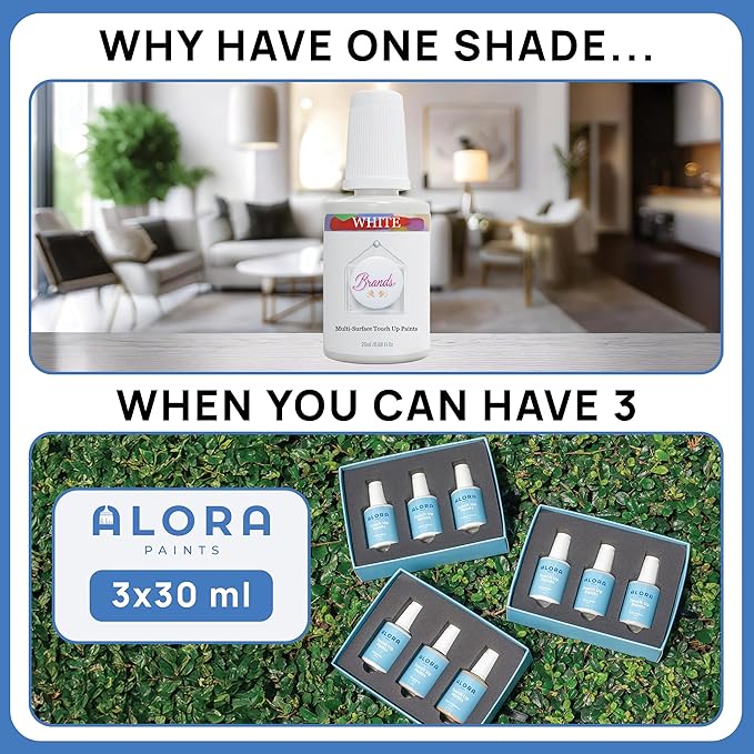 Alora Touch-Up Paint | Matte Finish for Drywalls, Concrete, Brick, Tile, Doors, Cabinets & More | Multi-Tone Gray Repair Kit | Quick-Dry, Low-Odor, Ultra-Low VOC | No Sanding or Primer Needed | 3 Pack