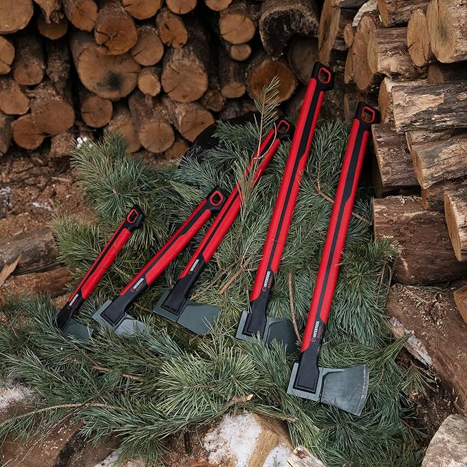 INTERTOOL Splitting Axe for Firewood 28” Maul Wood Splitter Ax Tool for Deeper Cuts, Chopping, Kindling, Camp, Survival - Shock Absorbing MAX Grip Handle, Sheath - HT08-0297