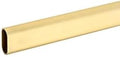 Oval Closet Rod with End Supports that have Dual Rear Facing 5mm Pins (Matte Brass, 48" Wide Space)