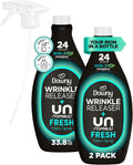 Downy Wrinkle Releaser Spray, All In One Wrinkle Release Spray, Odor Eliminator, Static Remover, Fabric Refresher & Ironing Aid for Clothes, 33.8 Fl Oz (Pack of 2), Light Fresh Scent