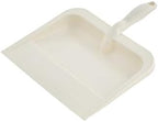 Superio Heavy Duty Plastic Dustpan with Comfort Grip Handle White, Durable, Lightweight Multi Surface Dust Pan Easy Broom Sweeping, 10 inch Wide, 2-Pack