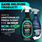 Downy Wrinkle Releaser Spray, All In One Wrinkle Release Spray, Odor Eliminator, Static Remover, Fabric Refresher & Ironing Aid for Clothes, 33.8 Fl Oz (Pack of 2), Light Fresh Scent