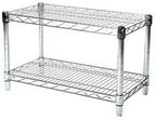 Shelving Inc. 12" d x 24" w Chrome Wire Shelving with 2 Tier Shelves, Weight Capacity 800lbs Per Shelf