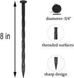 100PCS Spiral Landscape Anchoring Spikes, 8 Inch Landscape Spikes, Nylon Landscape Anchoring Spike for Garden Lawn Yard, Paver,Weed Barrier, Artificial Turf (8in - 100 Count)