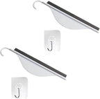 Mini Squeegee Set with Hooks, 2 Pack Silicone Water Wiper for Shower Glass, Bathroom Countertop & Sink Cleaning Tool, Compact Handheld Scraper for Kitchen, Mirror, Window (White)