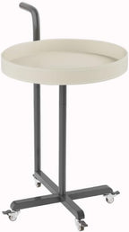 Rolling Utility Cart with Novelty Design, Mobile Saddle Leather Trolley, Organizer Trolley with Lockable Wheels, Multifunctional Serving Cart for Living Room (White)