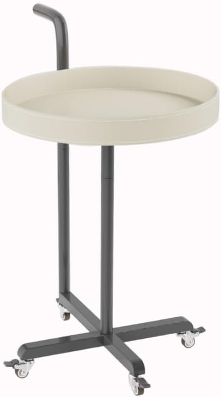 Rolling Utility Cart with Novelty Design, Mobile Saddle Leather Trolley, Organizer Trolley with Lockable Wheels, Multifunctional Serving Cart for Living Room (White)