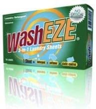 WashEZE 3 in 1 Laundry Detergent Pods, 10 Count, Unscented, Portable, TSA Compliant, Stain Fighter, Fabric Softener, Static Guard