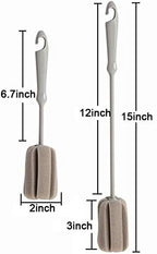 Brush Bottle 2 Pack 1 Long 1 Short Cleaning Brush Wine Glass Sponge 2 Pack Traceless Hook
