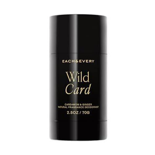 Each & Every All Natural Deodorant for Men & Women - Sensitive Skin, Vegan, Baking Soda & Aluminum-Free Deodorant - Clean Long Lasting Odor Control - Cardamom & Ginger Natural Fragrance, 2.5oz