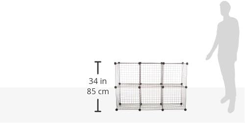 Whitmor Storage Cubes - Stackable Interlocking Wire Shelves - 14.25"D x 14.5"W x 14.5"H - Black (Set of 6)