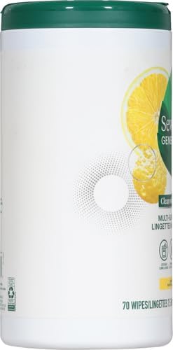 Seventh Generation Multi-Surface Cleaning Wipes, Lemon Zest Scent, Cuts Grease & Grime, 70 Wipes