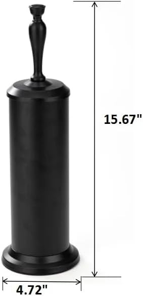 J&V TEXTILES Toilet Brush, Toilet Bowl Brush with Extra Long Handle Durable Bristles Toilet Scrubber and Covered Holder for Toilet Brush Set for Bathroom Cleaning (Matte Black)