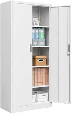 Storage Cabinet, 72 Inch Tall Metal Storage Cabinet with Doors and Shelves,Heavy Duty Metal Cabinet, Pantry Cabinets for Kitchen Storage, Garage Cabinet for Living, Dining Room