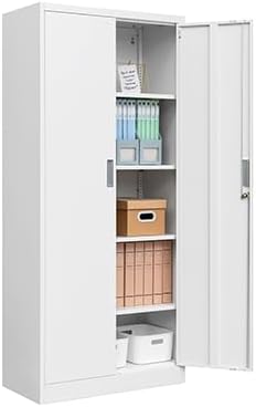 Storage Cabinet, 72 Inch Tall Metal Storage Cabinet with Doors and Shelves,Heavy Duty Metal Cabinet, Pantry Cabinets for Kitchen Storage, Garage Cabinet for Living, Dining Room