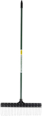 THE GROUNDSKEEPER II Green Rake 55-inch Lightweight Fiberglass Handle, 21-inch Head, Durable Steel Tines for Gardening, De-Thatching or Professional Landscaping