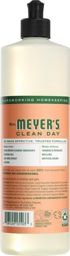 MRS. MEYER'S CLEAN DAY Liquid Dish Soap, Biodegradable Formula, Geranium, 16 Fl. Oz