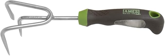 AMES 2445200 Stainless Steel Hand Cultivator with Ergo Gel Grip, 11-Inch