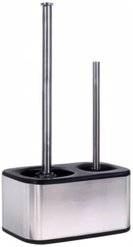 Blue Donuts Toilet Brush and Plunger Set with Holder, Sleek Minimalist Modern Stainless Steel Bathroom Accessories Toilet Plunger and Toilet Bowl Brush Combo