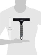 Amazon Basics All-Purpose Window Squeegee with Handle for Car Windshield, Shower, Glass, Mirror Cleaning, Silicone Rubber Blade, Streak-Free Results, Lightweight, Black, 8-inch