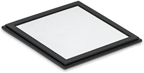 Jewelry Organizer Tray - 4 Stackable Trays & Lid with Mirror - 27 Slot Storage for Drawer, Dresser - Black
