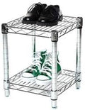 Shelving Inc. 12" d x 12" w Chrome Wire Shelving with 2 Tier Shelves, Weight Capacity 800lbs Per Shelf