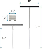Shower Squeegee with Long Handle and Adhesive Hook. for Glass Doors, Tile Walls, Mirrors and Windows. Telescoping Squeegee for Cleaning. Bathroom Stainless Steel Squeegee, 10inch Wide, Chrome – 1pk