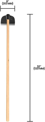 Zenport J6-208 Wood Handled Hoe, 7 Inch Carbon Steel Blades, Beige - 3 Pack