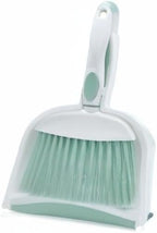 Broom Dustpan Brush Small Dust pan: Small Broom and Dustpan Set Mini Dust pan and Brush Set for Desk, Home, Camping Tent (Light Green)