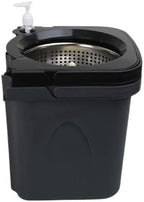 Thunder Mop Spin System - Double-Sided - 2 Compact Stackable 6L Buckets, Microfiber Head, Stainless Steel Wringer, Antifungal Quick-Dry Cleaning, Soap Dispenser, 3 Free Refills (Black/Grey)