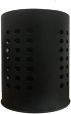FABULETTA Stainless Steel Utensil Holder for Kitchen Countertop, Cutlery Drainer Rack with Drain Hole, Rust-Resistant Vertical Organizer Stand for Spoons and(Black Small)