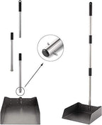 Yangbaga Dust Pans with Long Handle - 39” Heavy Duty Metal Upright Dustpan - Long Handled Stand Up Dustpans - Best Dustpans for Home/Lobby/Shop/Garage/Yard