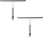 2PCS 10.8" Silicone Shower Scraper Cleaner Bathrooms Multi-Purpose Squeegee Glass Clean Floor Window Cleaning Tool Household Water Wiper Waterblade Drying Blade Car auto