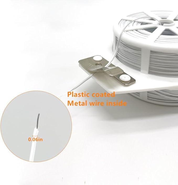 656ft (200m) Twist Ties, Garden Plant Ties with Cutter, Reusable Multifunctional Plant Ties, Fixing Vines Plant Support for Gardening Home Office(White)