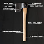 Queen of Hearts Throwing Axe: World Axe Throwing League Premium Competition Throwing Axe, WATL Throwing Hatchet with Round Hickory Wooden Handle (Round Handle)