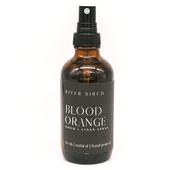 River Birch Blood Orange Linen and Room Spray | Home Fragrance | 4 oz Glass Amber Bottle | Luxury Signature Scent | Handmade in Texas