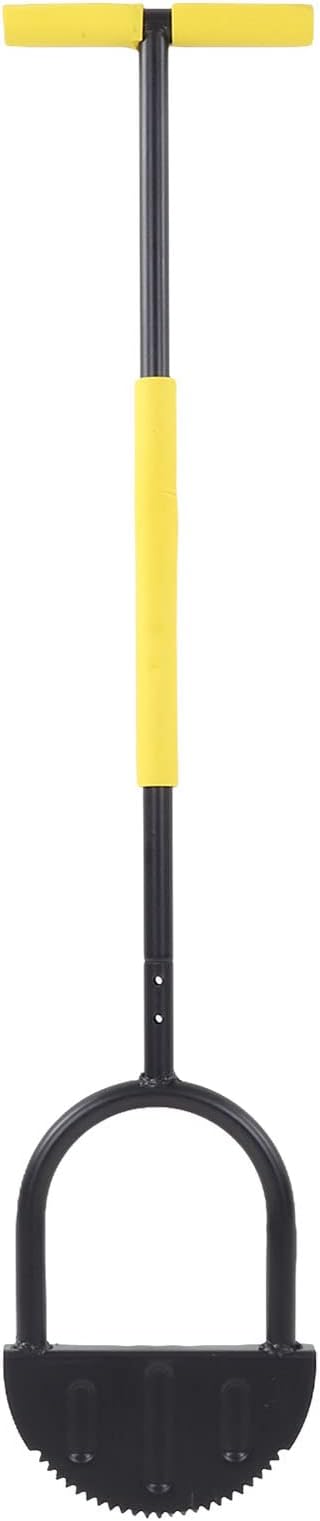 Half Moon Edger Lawn Tool, Manual Step Edger Saw Tooth Garden Hand Edging Shovel with Steel Long Handle for Yard Landscaping Borders Sidewalk Driveways Cable Burying Maintenance Flower Beds Grass