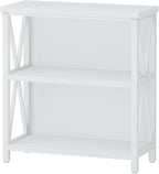 FATORRI Small Bookshelf for Small Space, Short Rustic Low Bookcase, Modern Wood and Metal Book Shelf and Narrow Book Case for Living Room, Hallway (White Oak)