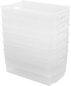 Pekky Pantry Freezer Organizer Bins Stackable Storage Box, 6 Packs, Frosted Transparent