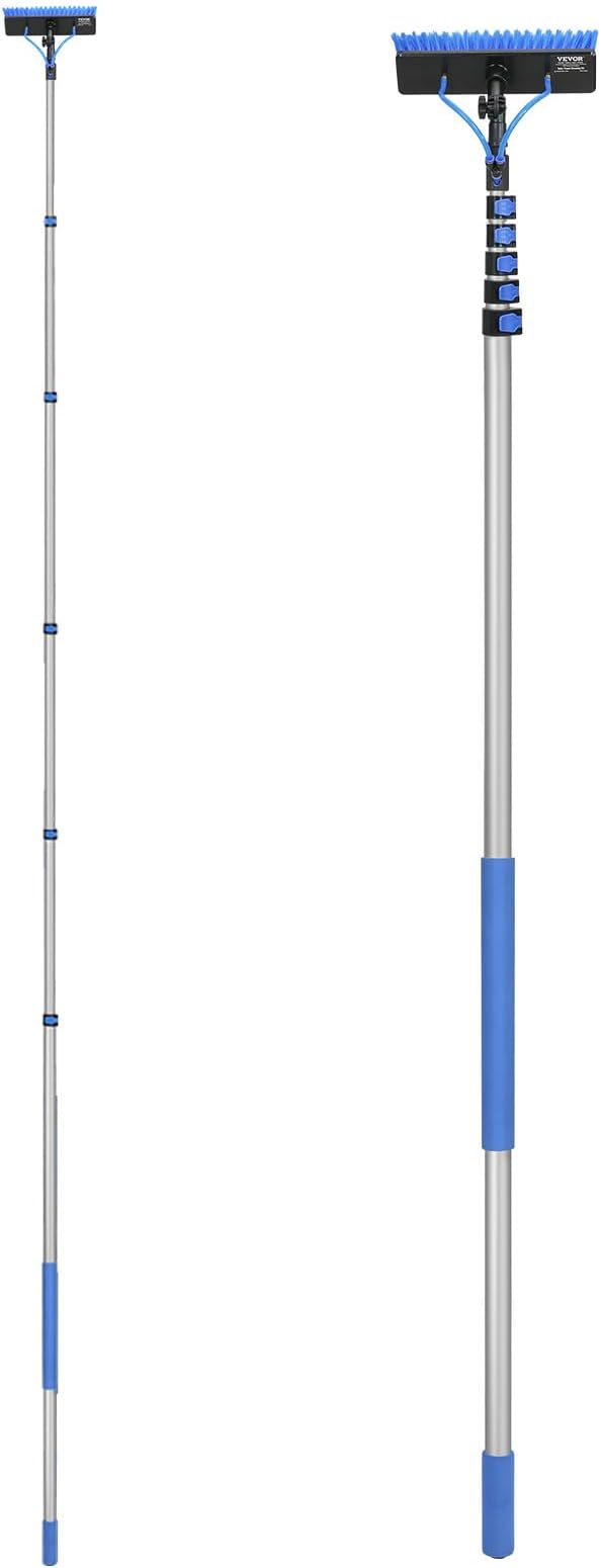 VEVOR Water Fed Pole Kit, 36FT Solar Panel Cleaning Pole with Extendable Handle, 180° Rotatable Brush Head & 65.6FT Hose, Household & Outdoor Window Cleaner Tool for Caravan Solar Panel Deck