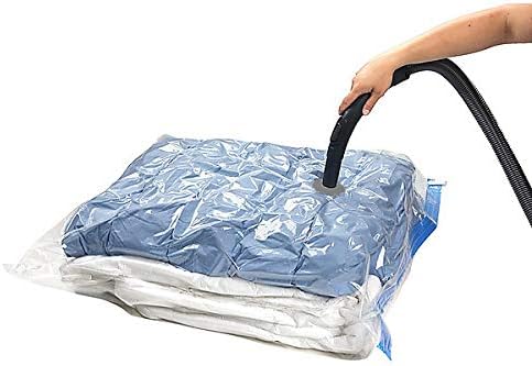 5 Pack Extra Jumbo Vacuum Storage Bags (51"x47"in Our Largest Size) Airtight Seal, Waterproof, Dustproof, for Clothes, Blankets, Comforters, Pillows, Bedding, Closet Organizing, Winter Storage.
