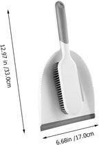 Beaupretty 2-pcs Mini Broom and Dustpan Set, White Grey Handheld Cleaning Brush Tools for Home Dust Removal, Bed and Desk Accessory for Indoor Sweeping