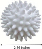 Reusable Laundry Dryer Balls, White Plastic Anti-Static Fabric Softener, Reduces Wrinkles, Sustainable Cleaning Supplies, Essential Washing & Drying Aid for Soft, 6 Pack, 2.36 in (White)