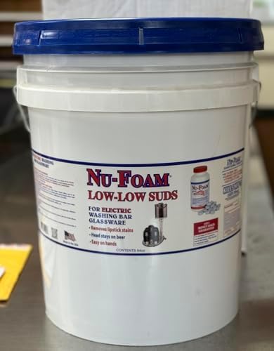 Low Low Suds Liquid Detergent for Bar Glassware - Original Streak-Free Solution - Hand Washing Bar, Tavern, Brewery Supplies - Concentrated (5 Gallon Pail)