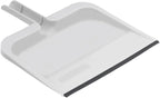 Superio Clip-On Dustpan with Rubber Lip - 10-inch Wide Durable Plastic Dust Pan with Comfort Grip Handle, White, 1-Pack